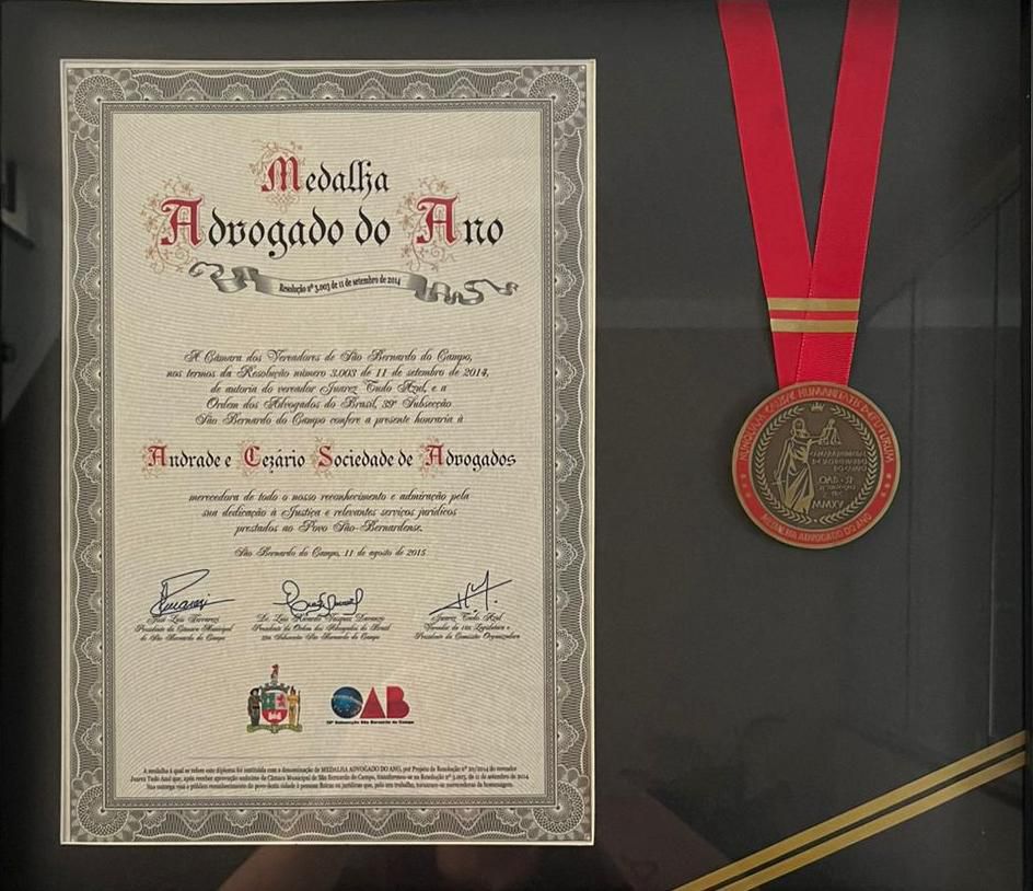 Premiação recebida pela Andrade, Cezário & Galluzzi